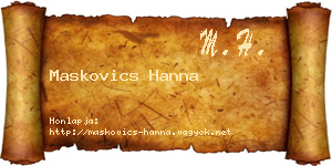 Maskovics Hanna névjegykártya